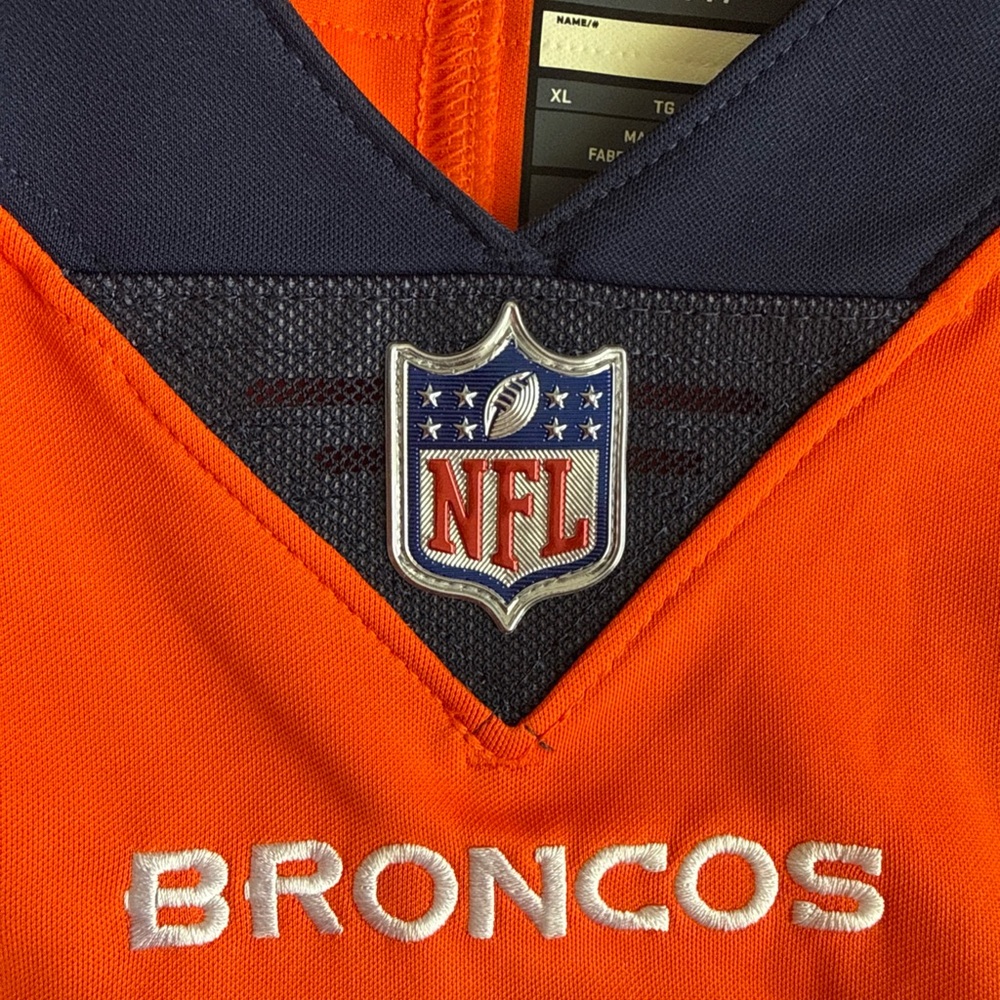 Men’s Nike Case Keenum #4 Denver Broncos Vapor Lmtd Jersey Sz XL - Orange RARE - Picture 5 of 6